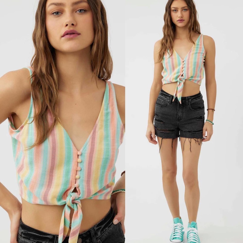 NWT ONEILL ZERA STRIPE TOP, size Large